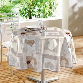 Tovaglia in PVC adatta per pulizia con panno umido ø 160 cm Cosy Coeur – douceur d'intérieur