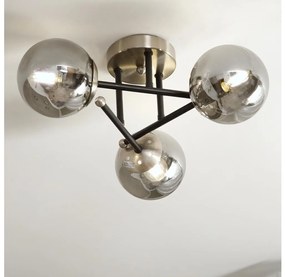 Brilagi - Plafoniera a montaggio superficiale MALIVA 3xE14/15W/230V cromo opaco/fumé