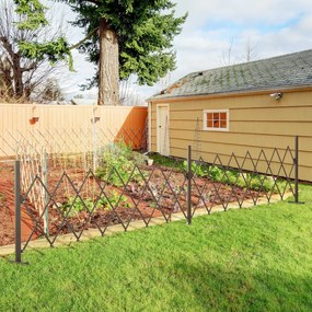 Recinzione per Giardino Estensibile Autoportante 52-405 cm in Acciaio e Alluminio Marrone scuro...