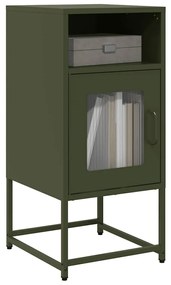 Comodino Verde Oliva 36x39x78 Cm İn Acciaio Laminato A Freddo /