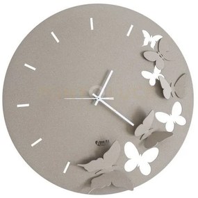 Orologio da parete minimal con farfalle butterfly spring beige in f...