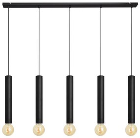 Lampadario a sospensione con filo TUBA 5xE27/15W/230V nero