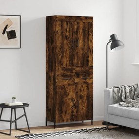 Credenza Rovere Fumo  69,5x34x180 Cm İn Legno Multistrato /
