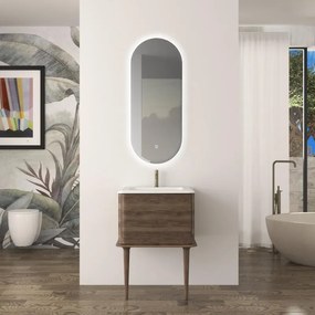 Mobile bagno con lavabo L 64 x H 42 x P 50 cm noce, 1 anta per vasca centrale Bohemia