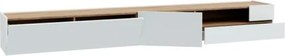 Mobile TV Sospeso 270x40x32h Con Vano Decoder Lewis Rovere E Grigio Chiaro