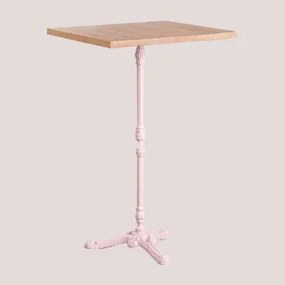 Tavolo Alto Quadrato In Legno Di Acacia Vienna ↔︎ 70 Cm & Zucchero Filato Rosa - Sklum