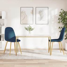 Sedie Da Pranzo 2 Pz Blu İn Velluto /