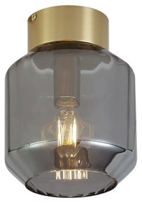 Plafoniera moderna in ottone con vetro fumé - Stiklo