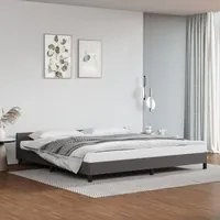 Giroletto con Testiera Grigio 200x200 cm in Similpelle 347523