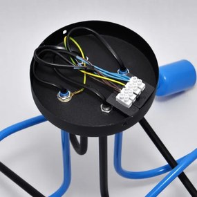 Lampadario a plafone OXFORD 4xE27/15W/230V nero/blu