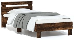 Giroletto Con Testiera Rovere Fumo 90x190 Cm Legno Multistrato /