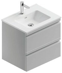 Mobile sottolavabo e lavabo Pull per vasca centrale grigio artico opaco in mdf L 60 x H 56 x P 46 cm 2 cassetti
