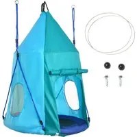 Altalena Tenda da Giardino per Bambini 100 cm Corde Regolabili Blu