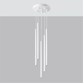 Lampadario bianco in metallo ø 25 cm Fideus – Sollux