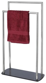WENKO 24076800 - Porta asciugamani RAVINA 48x80 cm in acciaio inossidabile/argento/nero