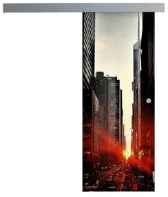Anta per porta scorrevole esterno muro Urban in vetro multicolore, L 96 x H 215 cm spessore 8 mm, apertura sinistra