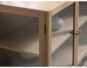 Vetrina in legno di quercia di colore naturale 88x140 cm Elba - Unique Furniture