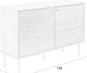 Cassettiera marrone con effetto noce 110x74x40 cm Stripes – White Label