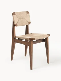 Sedia in legno in legno di noce con seduta intrecciata C-Chair