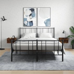 Comodini A Muro 2 Pz Rovere Fumo 35x35x20 Cm /