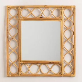 Specchio quadrato da parete in rattan Boke NATURAL - Sklum