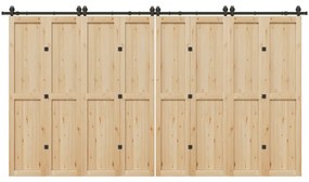 Kit Di Binari Per Porte Scorrevoli 400 Cm Acciaio Nero /