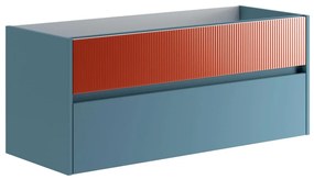 Mobile da bagno sospeso sotto lavabo L 119.5 x H 50 x P 45.5 cm rosso opaco, 2 cassetti Niwa