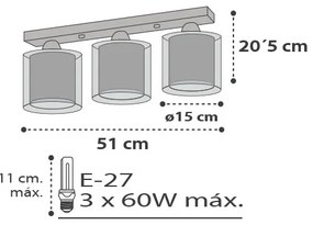 Dalber D-41413E - Plafoniera per bambini CLOUDS 3xE27/60W/230V