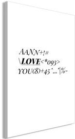 Quadro Love Code (1 Part) Vertical  Colore bianco e nero, Dimensioni e Misure 40x60