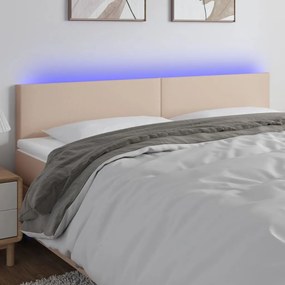 Testiera Cappuccino A Led 160x5x78/88 Cm İn Similpelle /