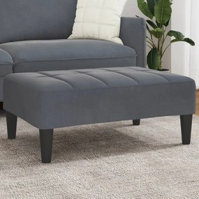 Poggiapiedi Grigio Scuro 77x55x31 Cm İn Velluto /