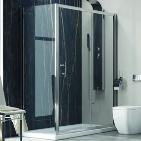 Kamalu - Box doccia angolo 100x80cm vetro 6mm anticalcare   KF5000S