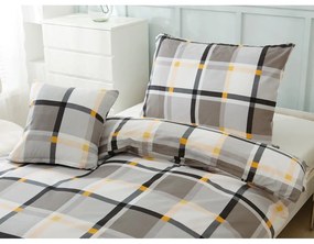 Biancheria da letto singola marrone e panna in microsatin 140x200 cm Henry - My House