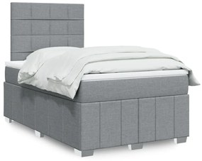 Giroletto A Molle Con Materasso Grigio Chiaro 120x200cm Tessuto /