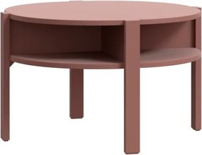 Tavolino Basso Da Salotto Rotondo D75xH45 Cm Lehman Terracotta