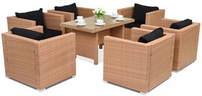 Mobili da giardino in rattan sintetico Roma Premium 6 Garden Point miele