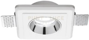 Gfa634- faretto in gesso finitura cromo da incasso 1 luce attacco g...