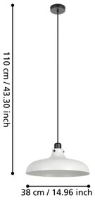 Eglo 43825 - Lampadario a sospensione con filo MATLOCK 1xE27/40W/230V