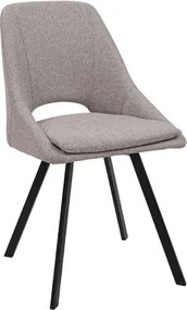 Sedia da cucina LINDA in tessuto tortora moderno con cuscino sfoderabile