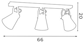 Faretto AMOS 3xE27/60W/230V