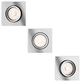 Philips 50403/11/PN - KIT 3x Lampada da incasso MYLIVING DONEGAL 1xGU10/5,5W/230V