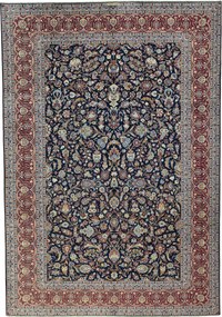 Kashan Tappeto 270 x 390 Blu (Iran) Annodato A Mano