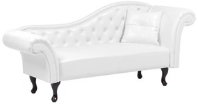 Chaise longue vintage destra in pelle sintetica bianca LATTES Beliani