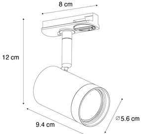 Faretto moderno canna di fucile per sistema a binario monofase - Iconic Jeana