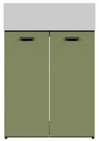 Mobile da bagno sotto lavabo Nobu verde opaco L 59 x H 71 x P 49 cm 2 ante, lavabo non incluso