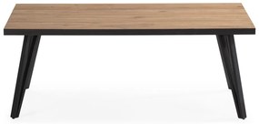 Tavolino nero/naturale con piano in rovere 60x120 cm Sindi - Marckeric