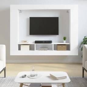 Mobile Porta TV Bianco 152x22x113 cm in Legno Multistrato
