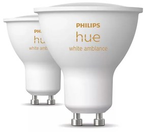 Philips Hue - Philips Hue White Amb. 4,2W Bluetooth GU10 Lampadina 2 pcs. Philips Hue