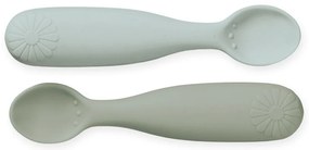 Set di cucchiai da bambini color kaki/azzurro in silicone 2 pz Olive Mix – Cam Cam Copenhagen