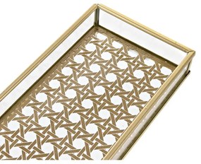 Vassoio DKD Home Decor Cristallo Dorato Metallo (20 x 10 x 3 cm)